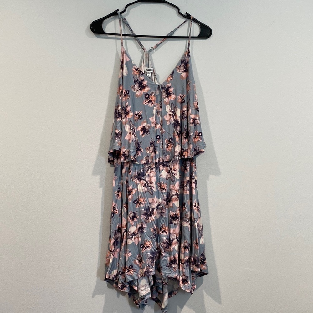 Blue, Pink, and Purple Ruffled Loose Fit Floral Dress - William Rast -Size Large